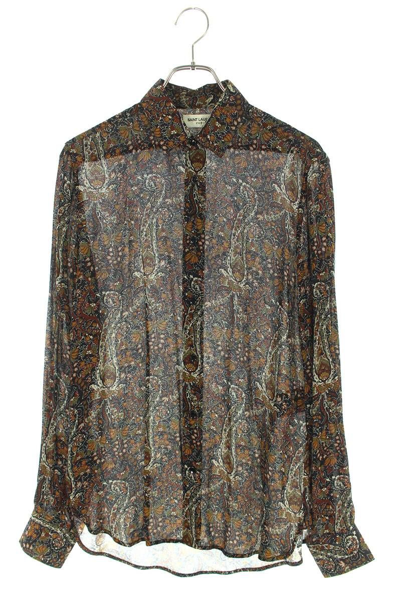 サンローランパリ 16AW 376916 Y302N ペイズリー ヴィスコース長袖 