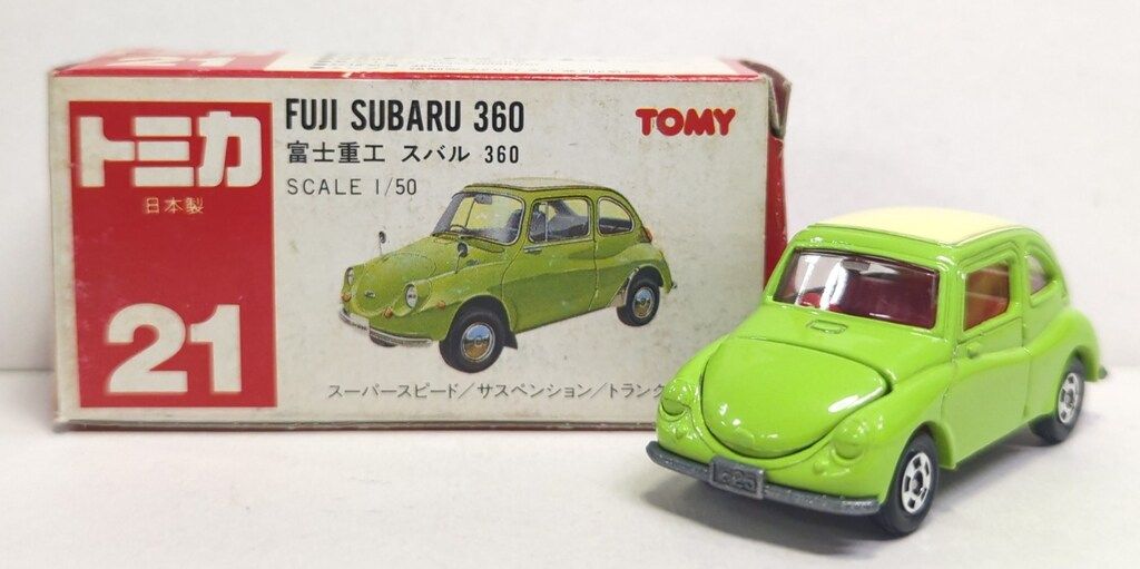 トミー トミカ赤箱日本製 富士重工 スバル 360/黄緑 21-4 - メルカリ