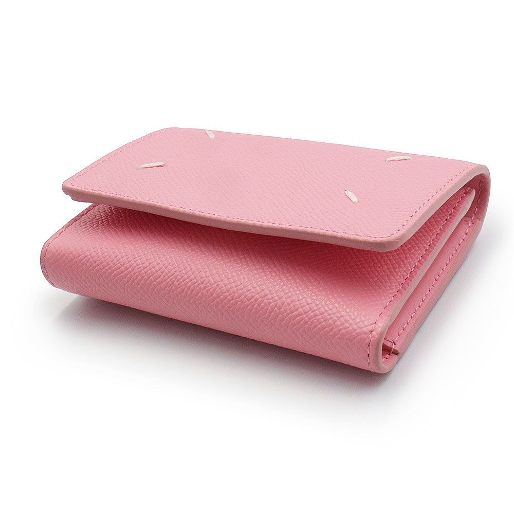♡本物♡【新品未使用】メゾンマルジェラ コンパクトウォレット ピンクベージュ メゾン マルジェラ 4ステッチ スリーフォールドウォレット