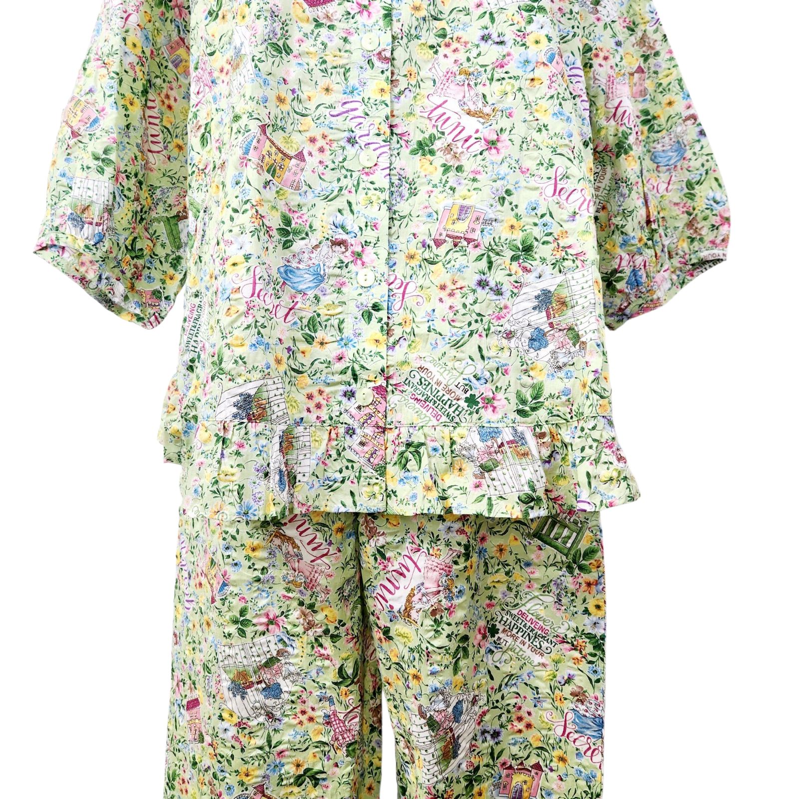 春物入荷!! 鴨居羊子 TUNIC 7分袖全開パジャマ 80ローン 春物入荷!! 鴨居羊子 TUNIC 7分袖全開パジャマ 80ローン