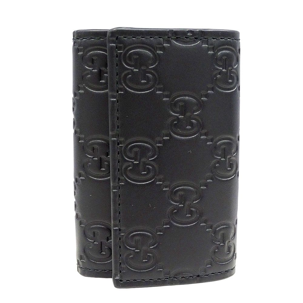 グッチ GUCCI キーケース メンズ ブランド シマレザー ブラック 779824 6連キーケース 小さめ コンパクト おしゃれ ロゴ 大人