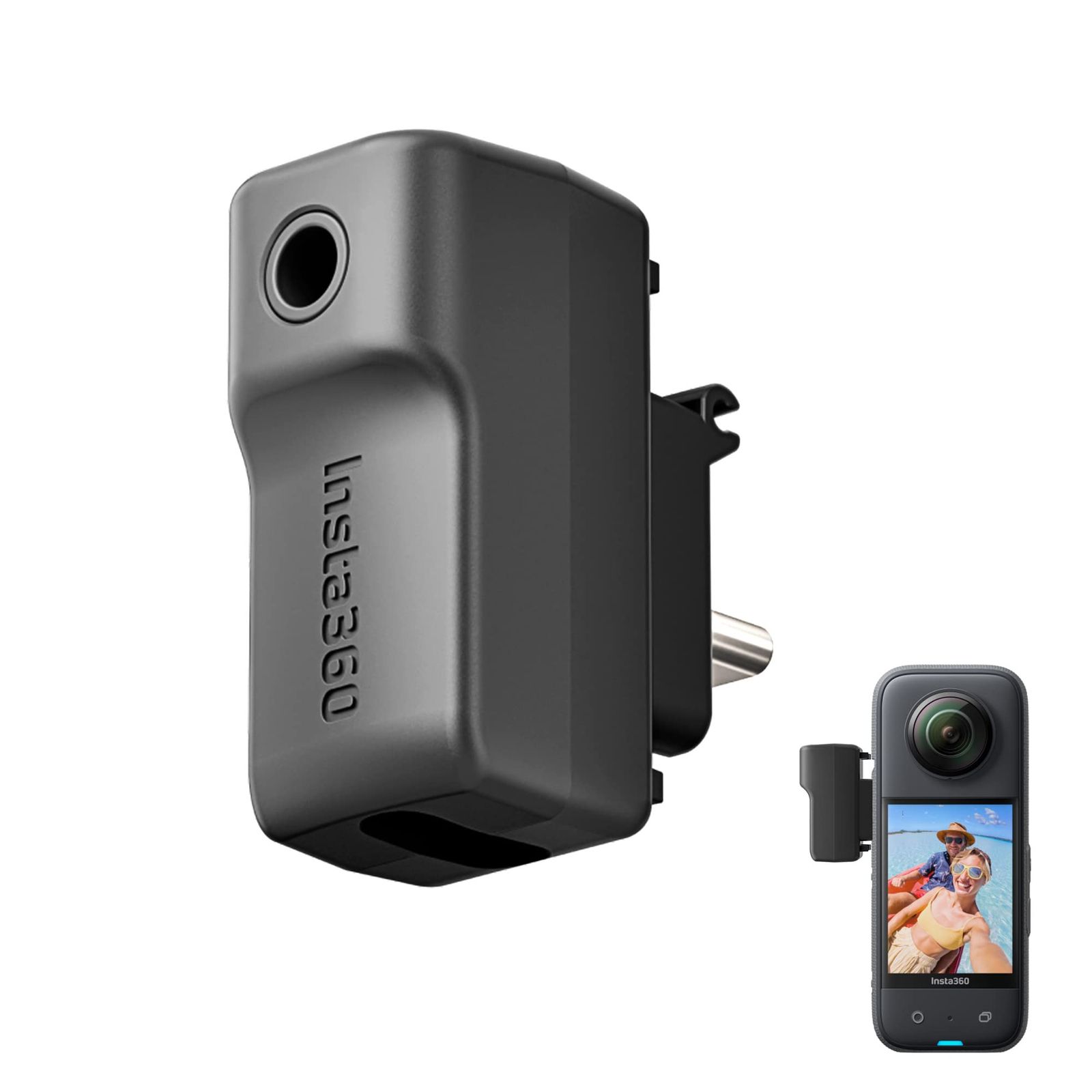 CYNOVA Insta360 X3カメラ用外部マイクアダプター Type-Cおよび3.5mmオーディオポートは Insta360 X3アクセサリーの充電器と録音をサポートします