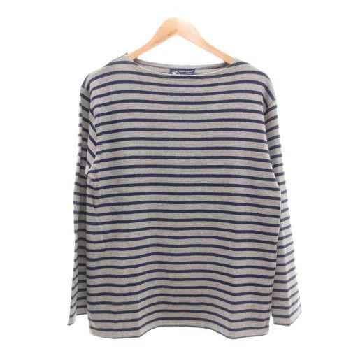 セントジェームス SAINT JAMES バスクシャツ 長袖 ML グレー ネイビー ボーダー UO