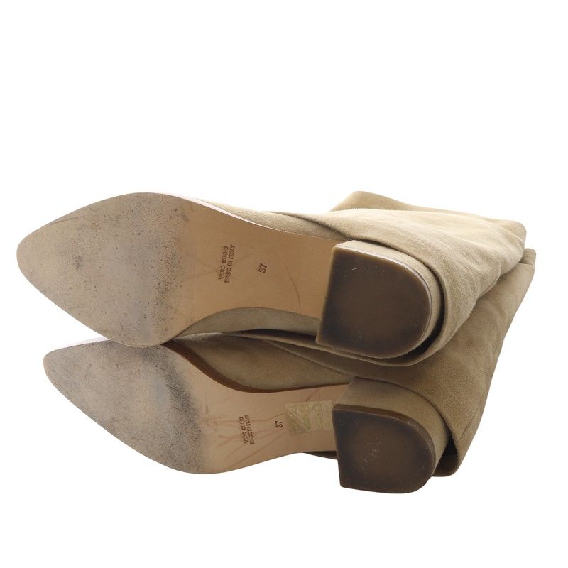 ブレンタ ミディアムブーツミドル スエード ポインテッドトゥ 37 べ  