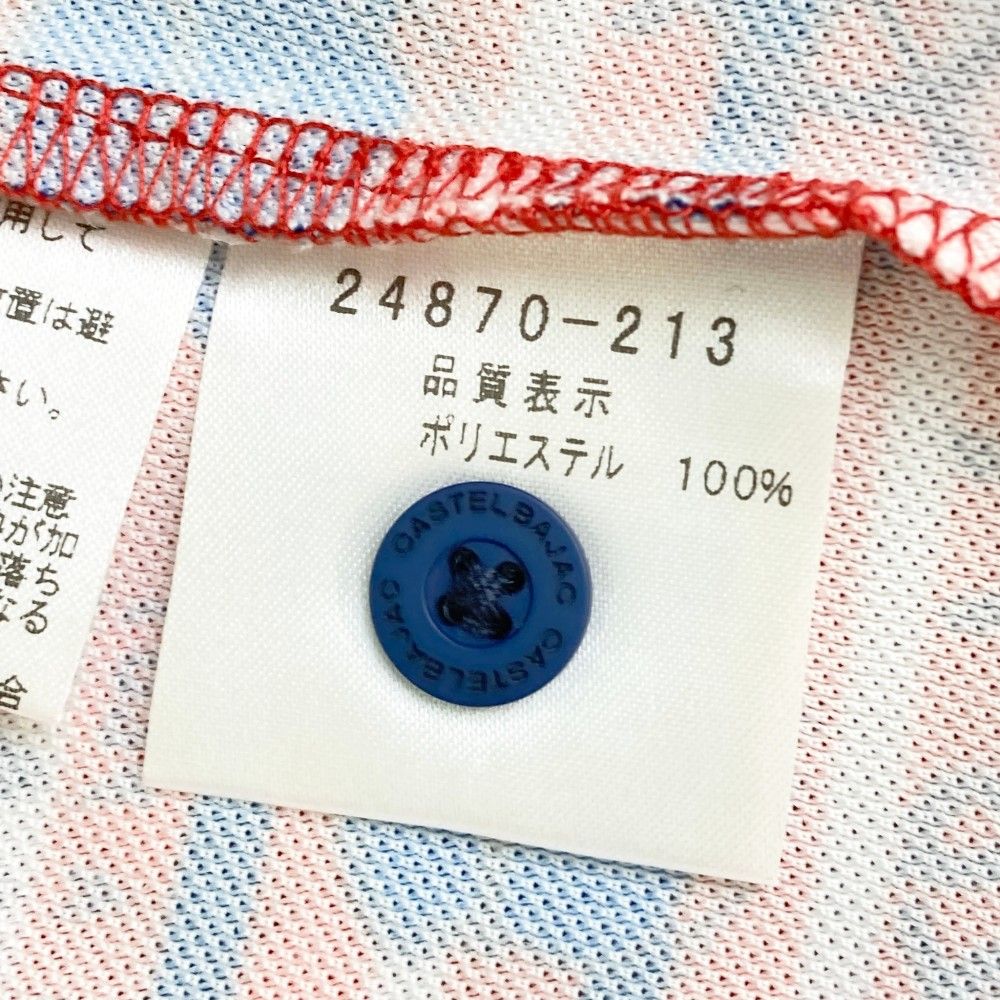 サイズ：48 CASTELBAJAC カステルバジャック  半袖ポロシャツ 総柄 レッド系 [240101449118] ゴルフウェア レディース ストスト サイズ：48 CASTELBAJAC カステルバジャック 半袖ポロシャツ 総
