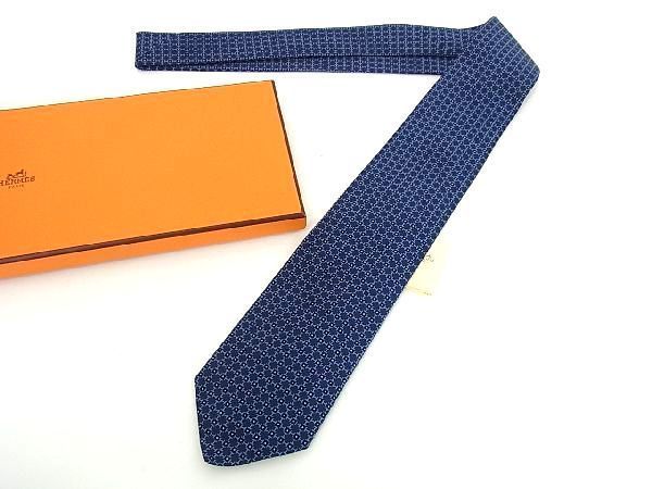 □新品□未使用□ HERMES エルメス H Azulejos tie シルク100％ 総柄 H