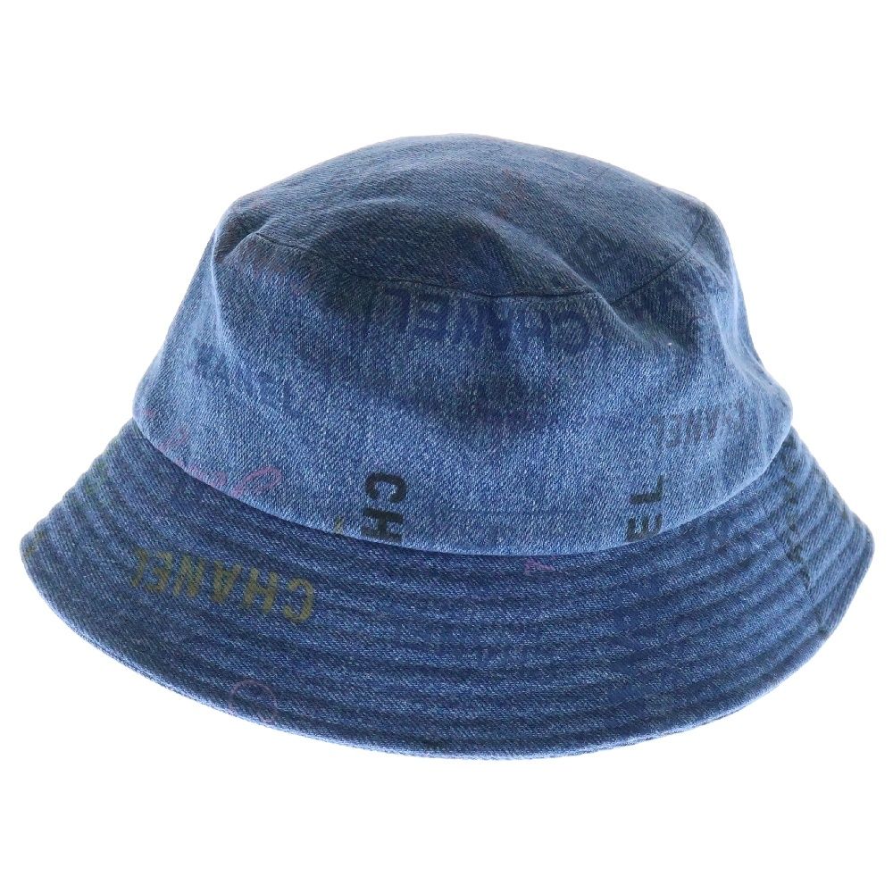 CHANEL (シャネル) 22SS デニム ロゴプリント バスケットハット 帽子
