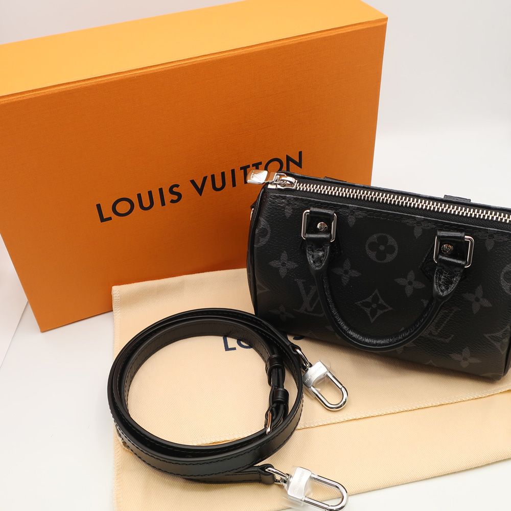 天白】ルイヴィトン M26573 ナノ・スピーディ モノグラム エクリプス