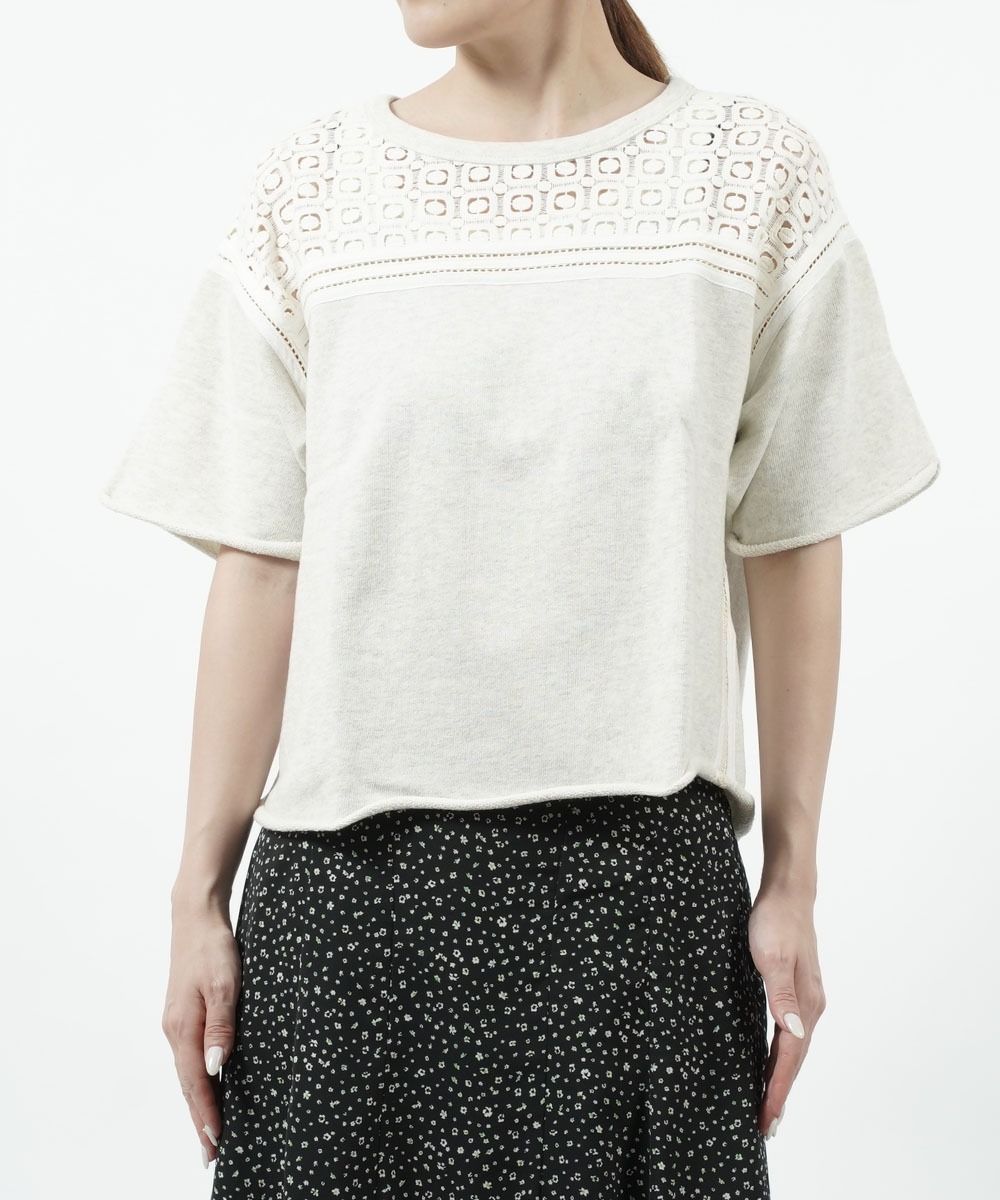 PAUL&JOE SISTER(ポール＆ジョー シスター)コットン PASTRAL LACE 半袖 スウェットプルオーバー・3653196321-3641501 PAUL & JOE SISTER PAUL&JOE SISTER(ポール＆ジョー シスター