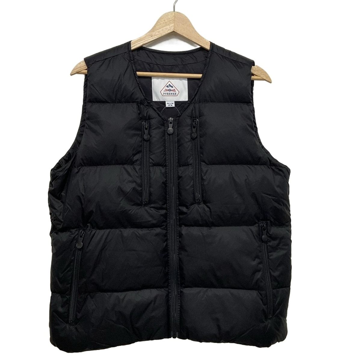 PYRENEX ピレネックス ダウンベスト サイズM メンズ - 黒 ジップアップ|秋|冬