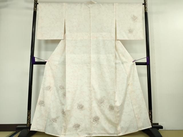 平和屋本店■極上　京都祇園の老舗　ぎをん齋藤　訪問着　単衣　枝花文　銀彩　反端付き　逸品　DZAA6229kh5 平和屋本店□極上 京都祇園の老舗 ぎをん齋藤 訪問着 単衣 枝花文 銀彩