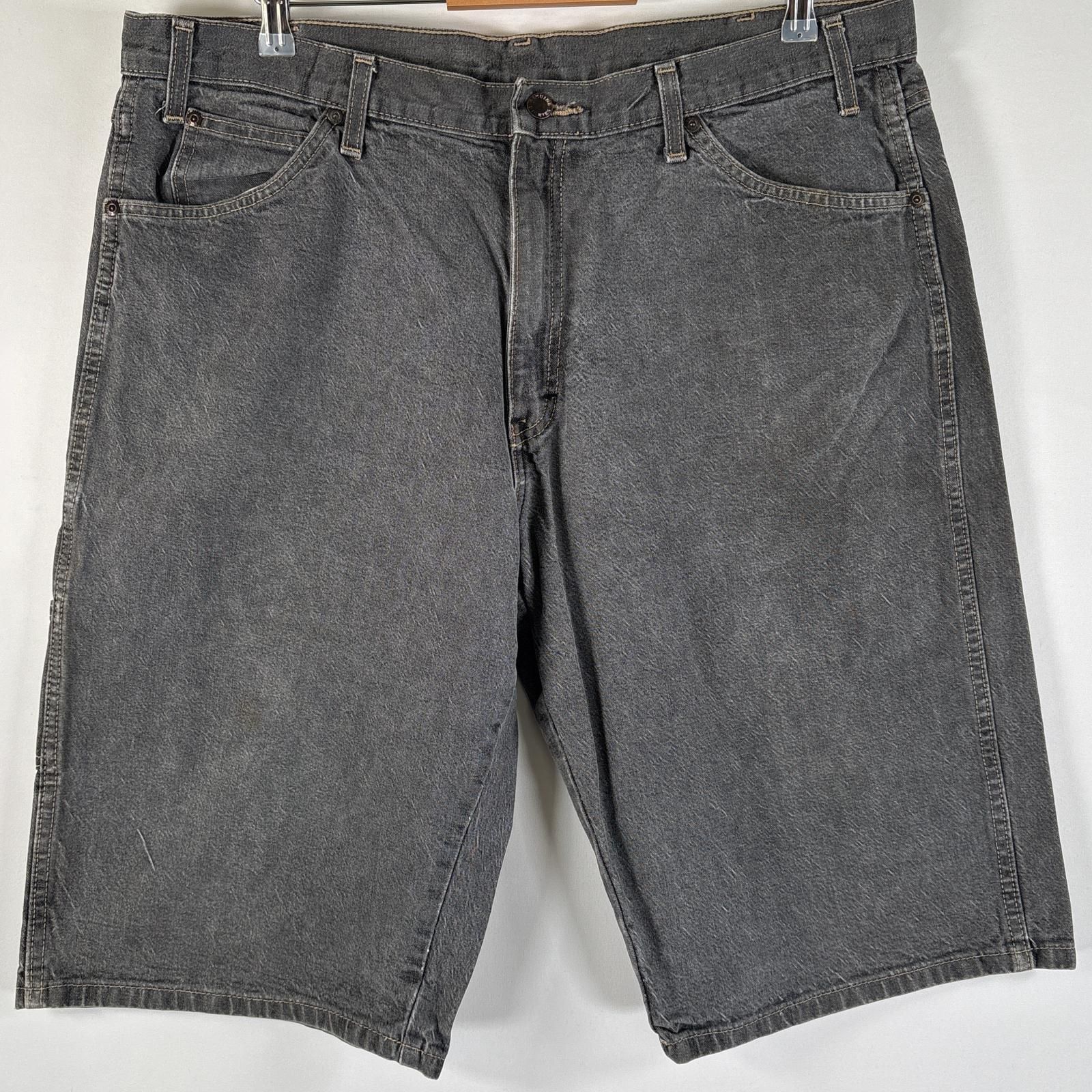 古着 ディッキーズ Dickies デニム ショートパンツ デニムショーツ サイドポケット ワンポイントロゴ 大きいサイズ w38  ブラック メンズ