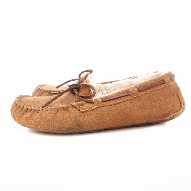 アグ UGG モカシンシューズ ローファー ムートン 茶 ブラウン