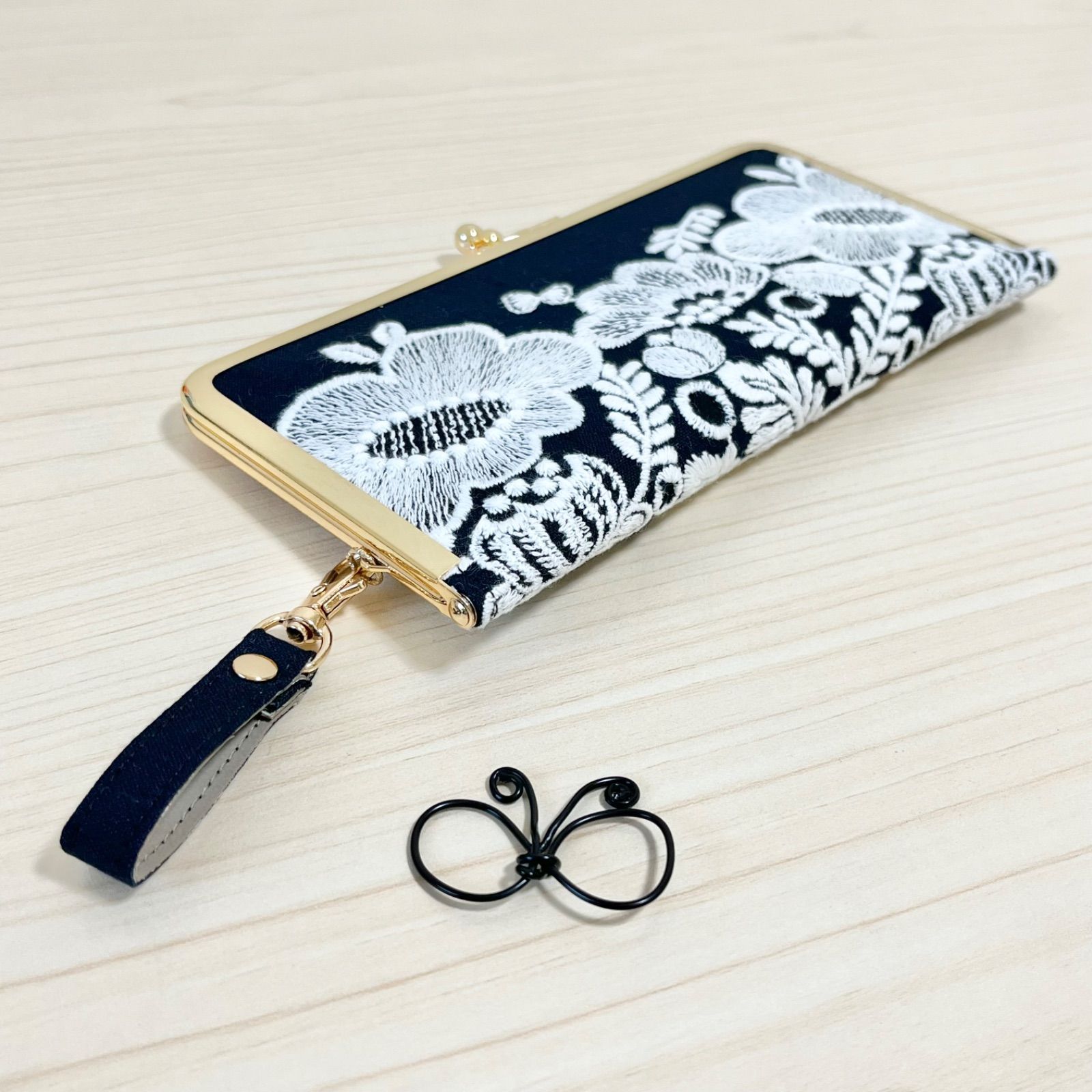 財布(女性用) ハンドメイド がま口長財布 ミナペルホネン symphony