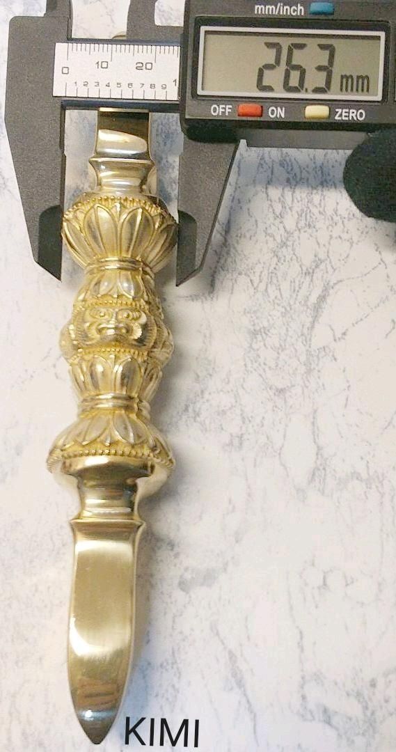 独鈷杵 真鍮製磨き仕上げ 長さ約16.8cm 密教法具 寺院用仏具