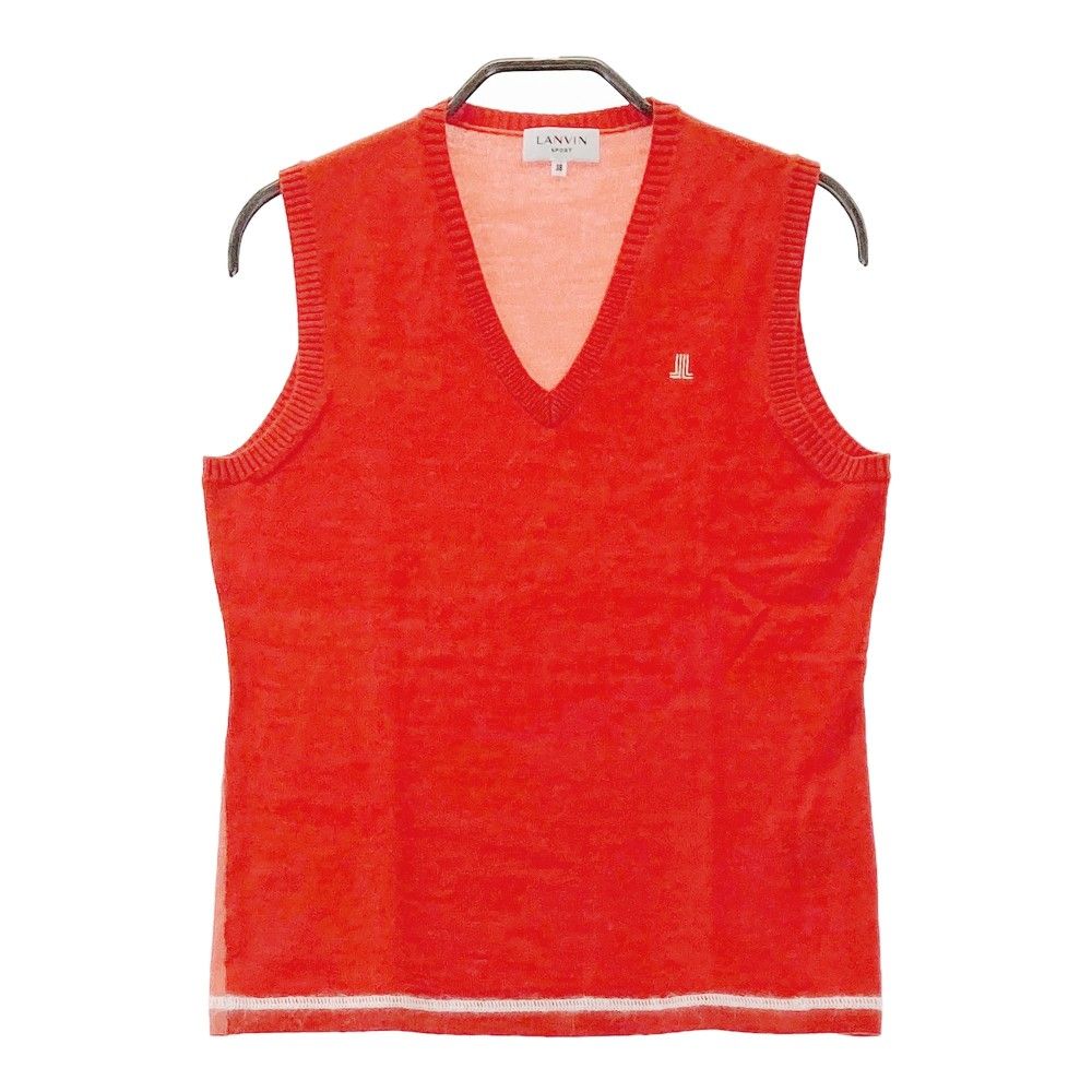 サイズ：38 LANVIN SPORT ランバン スポール  ニットベスト カシミヤ混 ロゴ刺繍  レッド系 [240101339161] ゴルフウェア レディース ストスト