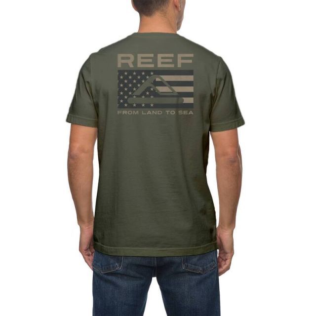 【送料無料】 リーフ メンズ Tシャツ トップス Men's REEF Beverley Graphic Tee Military Green