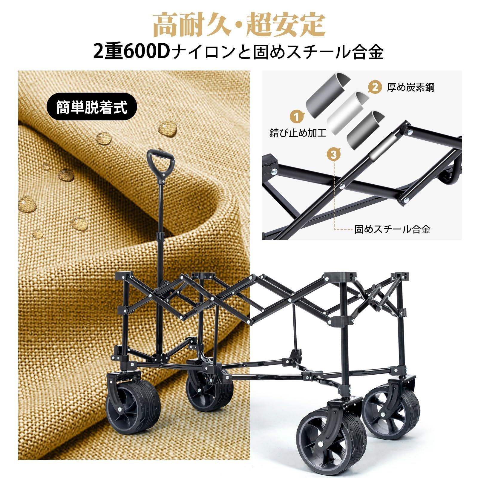 Amazon.co.jp: キャリーカート キャリーワゴン アウトドアワゴン