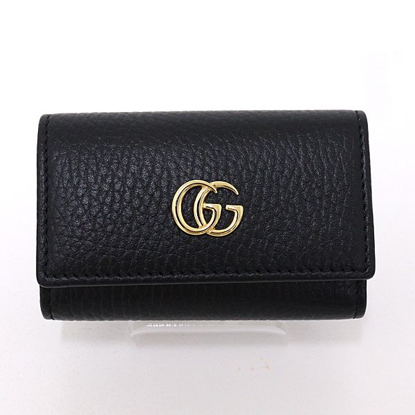 グッチ GUCCI ダブルG 6連 キーケース レザー 456118 ブラック