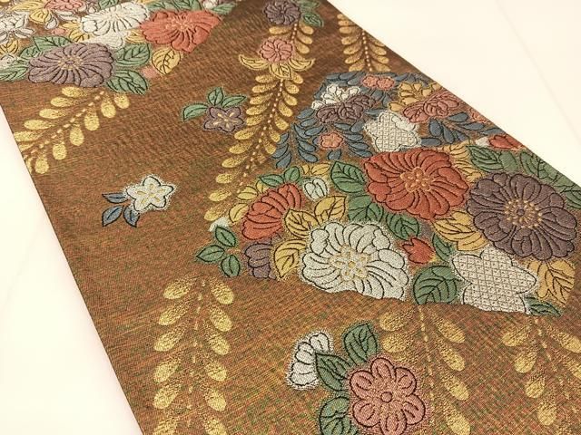 aobx36 美品 逸品 染め帯 銀通し 手描き 銀花仙ブランド 正絹 袋帯 平和屋着物◎六通柄袋帯 辻が花 金銀糸 正絹 逸品 BAAU2211yc