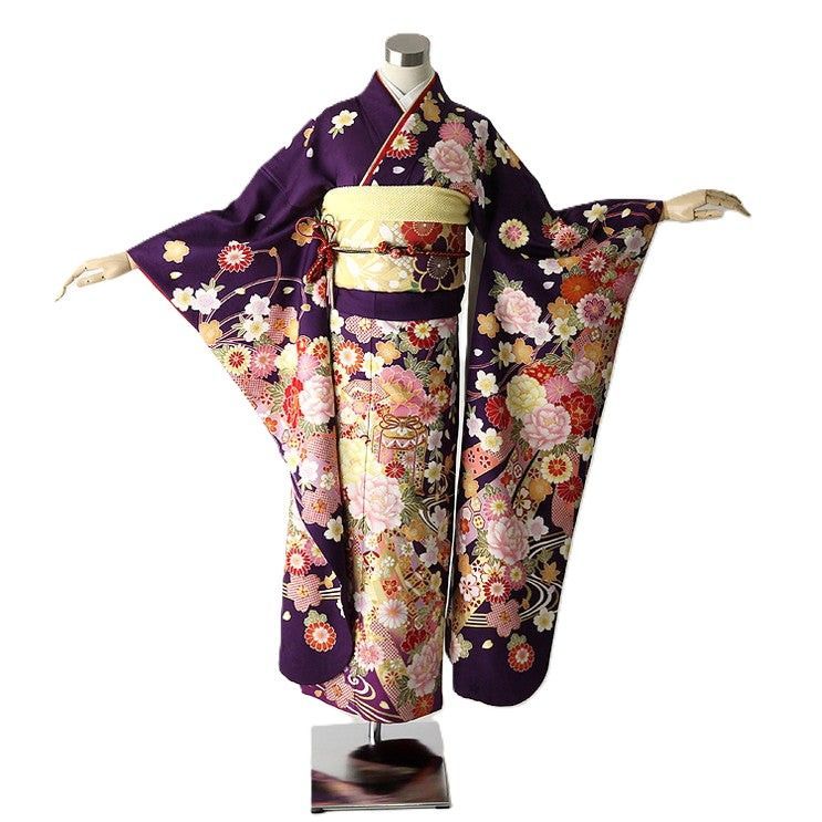 振袖 身長151-166cm 紫 pu-009