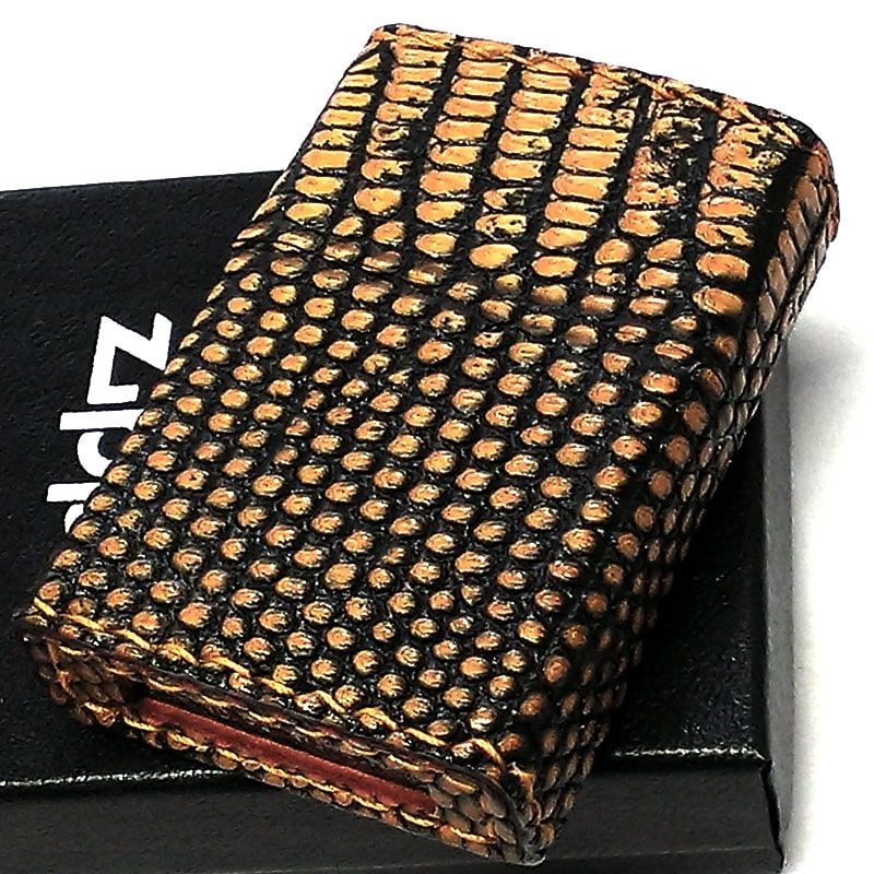 ZIPPO 本革巻き リザード ジッポ ライター 全面 トカゲ かっこいい
