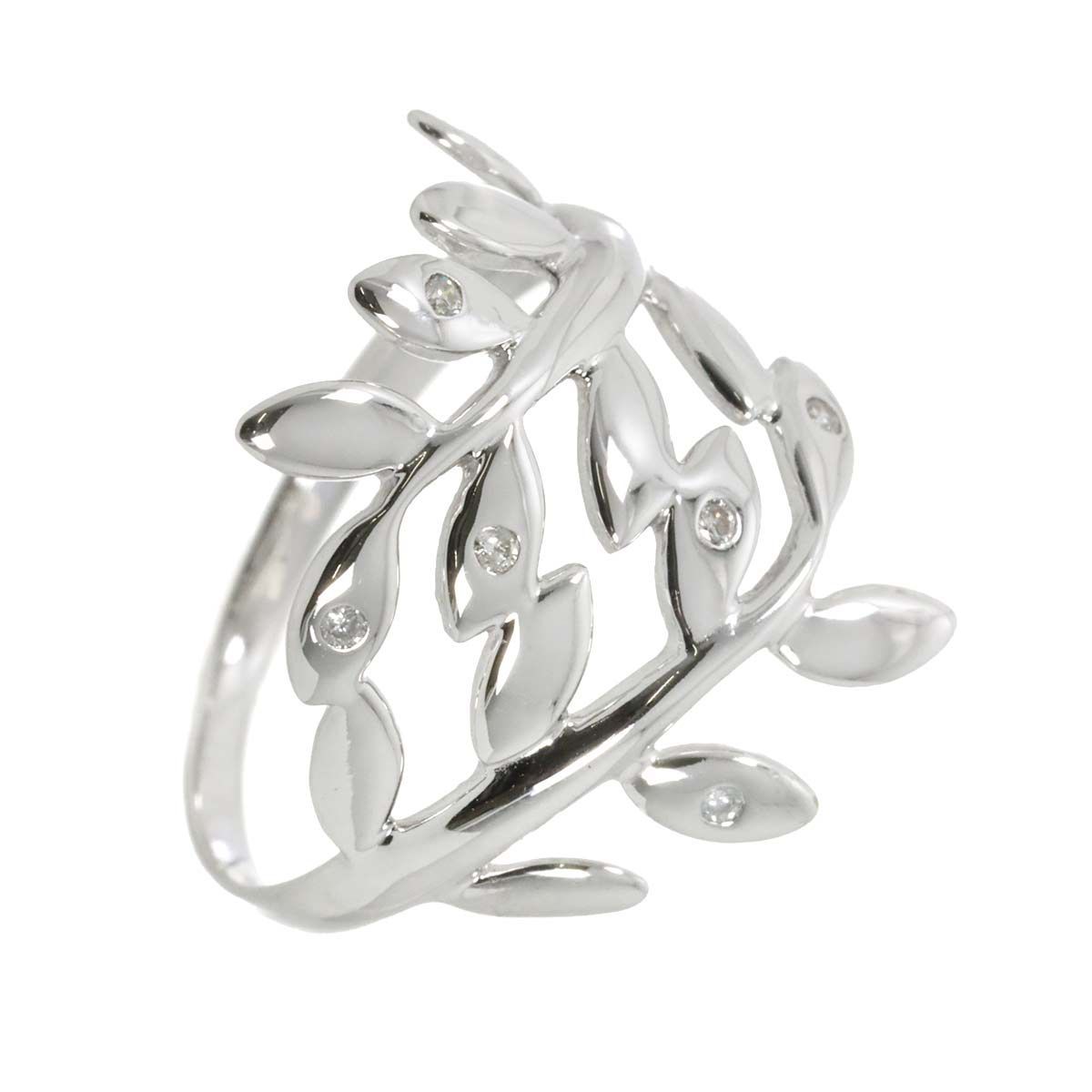 リング 14号 ダイヤ 0.06ct K18 WG ホワイトゴールド 750 指輪 Diamond  