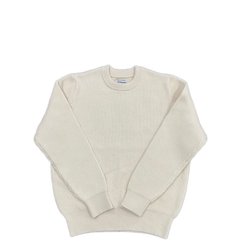 Yonetomi / MERCERIZED COTTON RIB KNIT P/O  ECRU