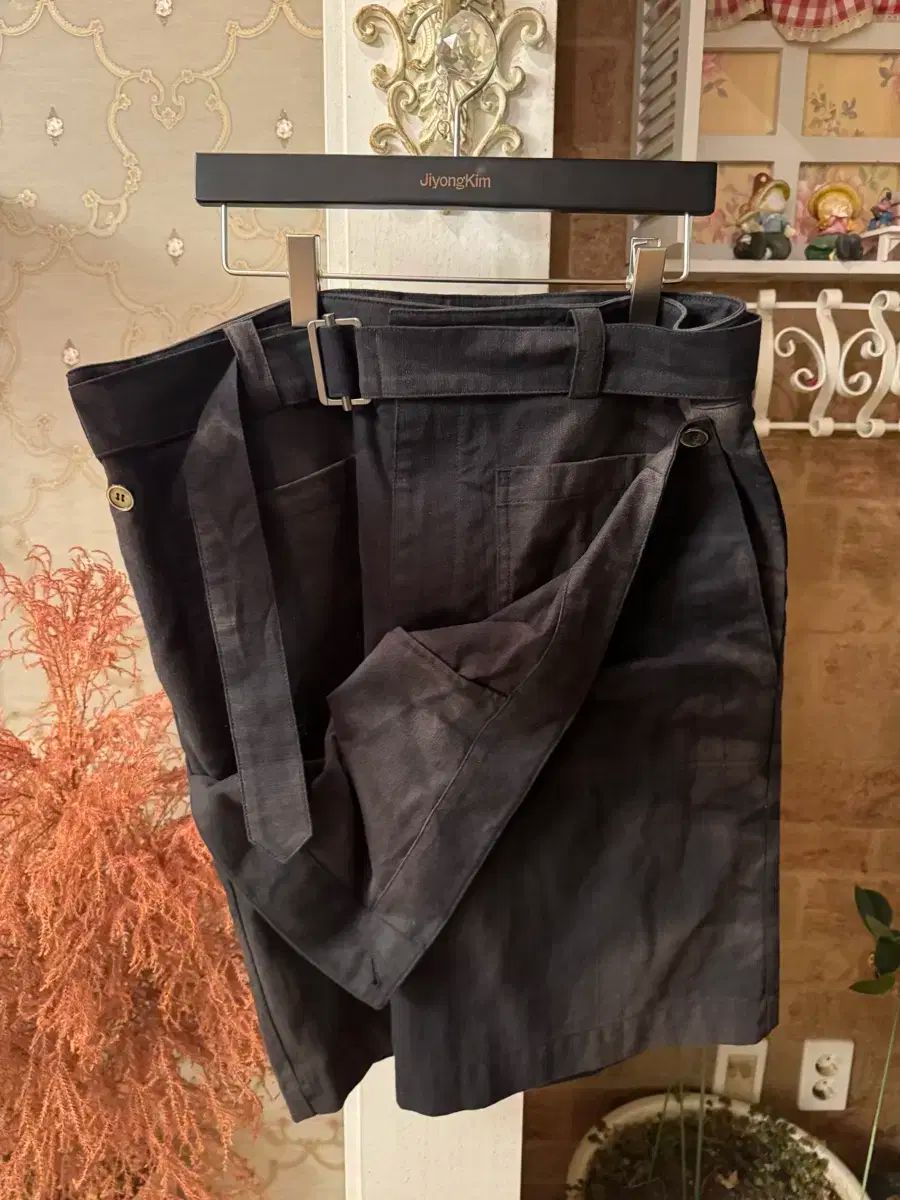 ジヨンキム 25SS ダブル フロンツ ショーツ ブラック