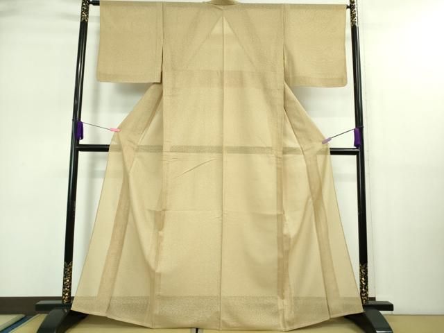 平和屋着物 上 夏物 色無地 縦絽 霞紋紗 枯色 DZAA9107kh5