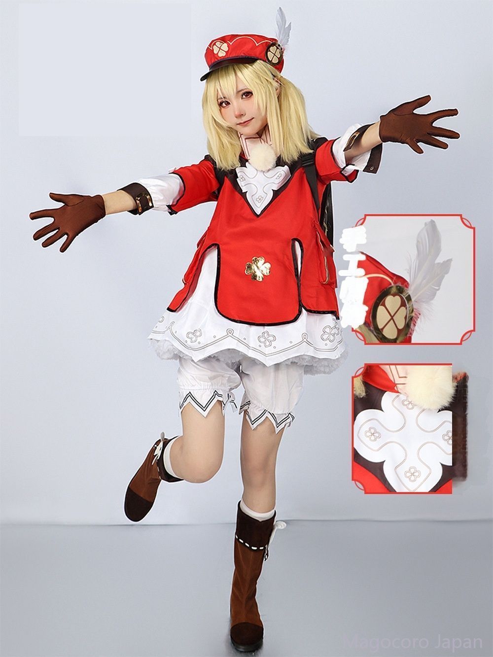 cosplay服原神大人花火の騎士可莉コスチュームセット子供