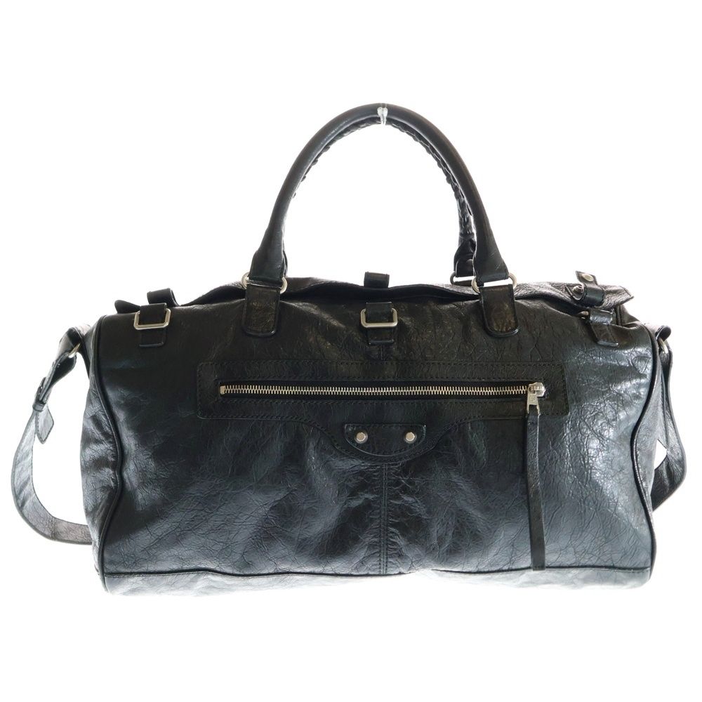 BALENCIAGA バレンシアガ SQUASH Boston Bag 285702 スクワッシュ レザー ボストンバッグ ショルダーバッグ ブラック