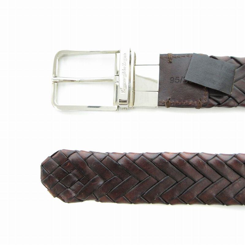 Ermenegildo Zegna 編み込みベルト エルメネジルドゼニア Ermenegildo Zegna ベルト レザー