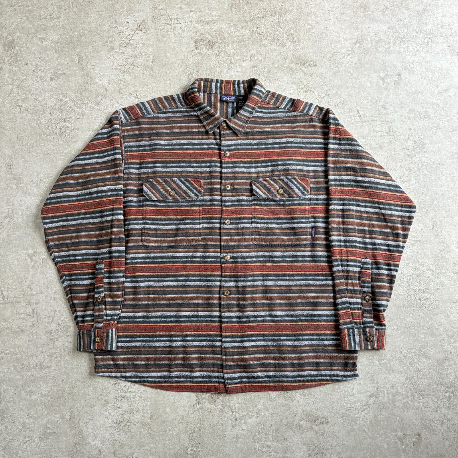 90s 1999年製 patagonia Heavy Flannel shirt 【strata black