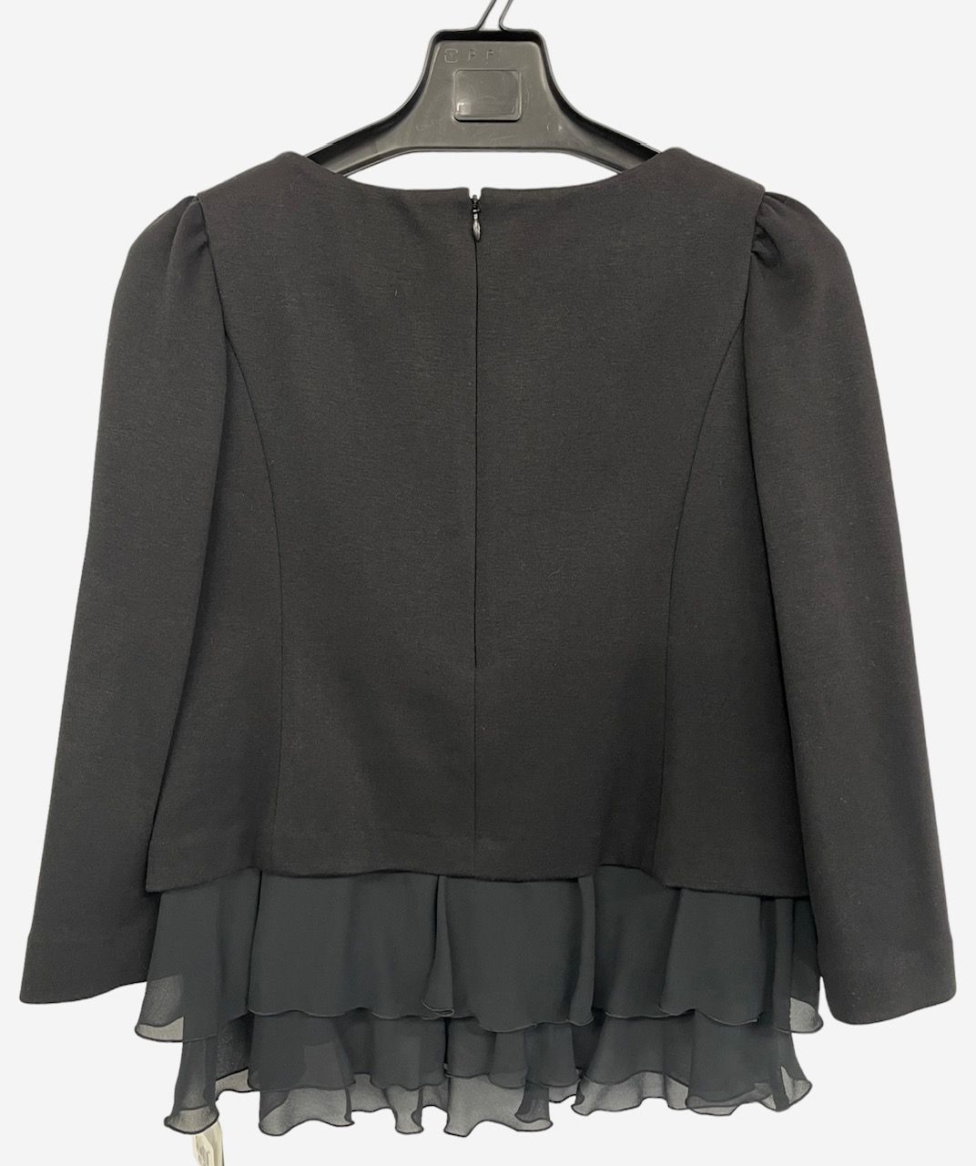 【新品未使用タグ付き】M'SGRACY フリルリボントップス　長袖カットソー　黒 ダズリン dazzlin フロントホック長袖フリルトップス （ブラック） -靴