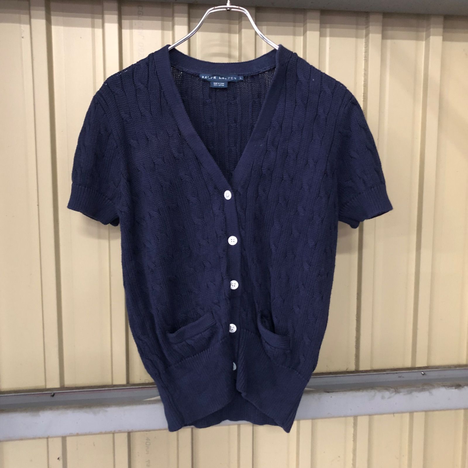 ※専用　　新品✨POLO RALPH LAUREN ケーブルニット 半袖カーデ 289 Ralph Lauren ケーブルニット 半袖カーディガン レディース L