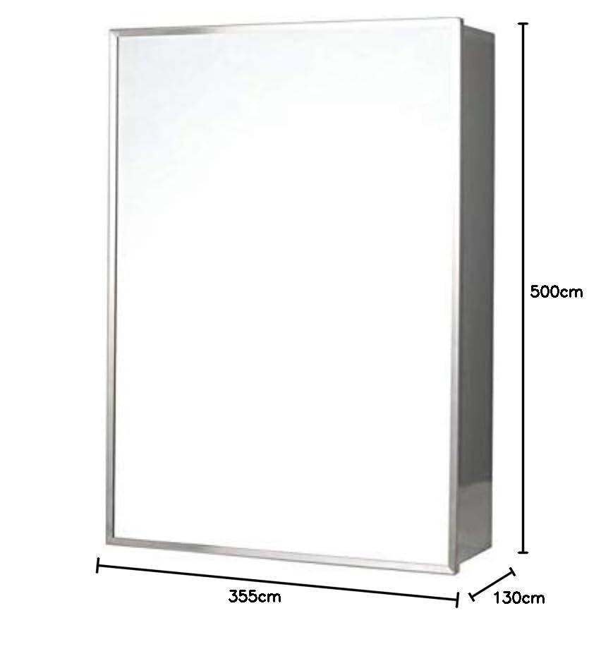 数量 キャビネット ステンレス素材がクールなミラーキャビネット スチール 洗面鏡 収納棚 ステンレス 高さ500mm 幅355mm ダルトン Dulton 奥行130mm D19-0058