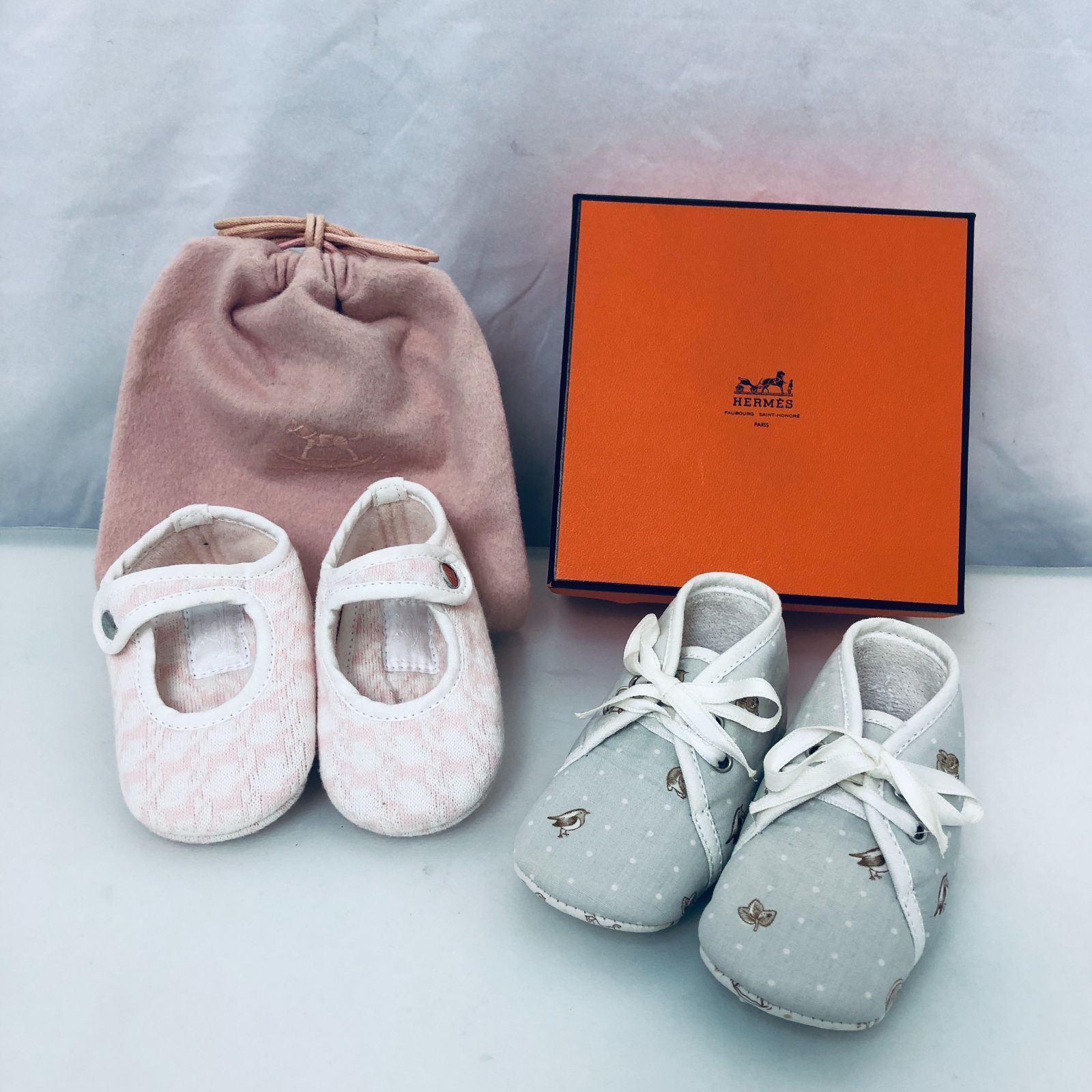 エルメス ベビー ファーストシューズ  □新品同様□ HERMES エルメス レザー ベビーシューズ ファースト