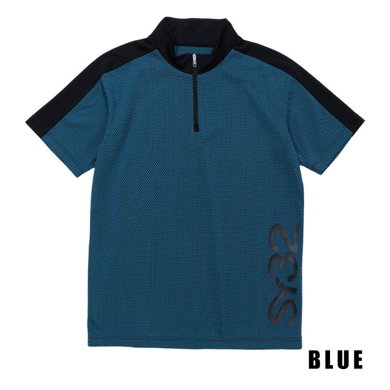 【保障できる！】 SY32 ゴルフ SY32 GOLF トップス ゴルフウェア メンズ 半袖シャツ ハーフジップモックネック モックネック SYG-24S21 SY32 by SWEET YEARS 吸水速乾 ストレッチ 通気性 春夏 正規販売店 xaz-syg-24s21