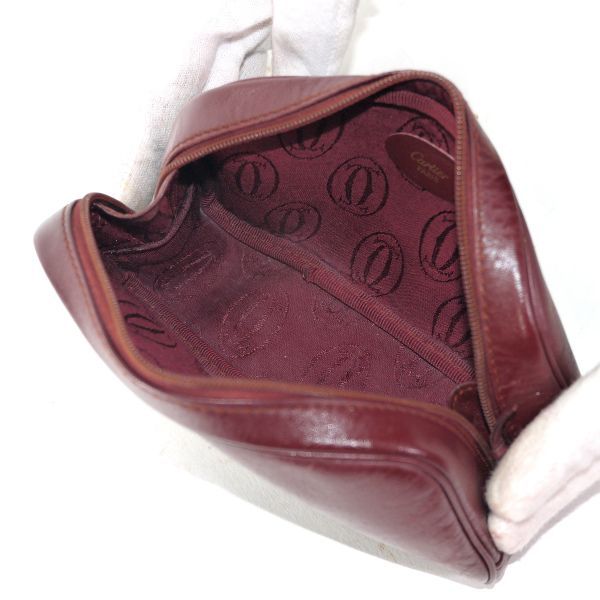 Cartier レザーポーチ 即納☆関税込！【カルティエ】クラッチバッグ ポーチ レザー 2色