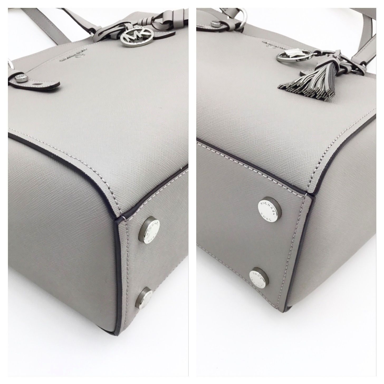 【美品】24時間限定値下げ❗️マイケルコース パールグレー 通勤通学 MKシグネチャー ファッション 【美品】マイケルコース