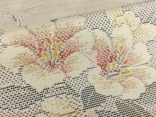 平和屋着物●本場大島紬　白大島　9マルキ　総絣　草花文　正絹　逸品　AAAU8172zg 平和屋着物○本場大島紬 白大島 9マルキ 総絣 草花文 正絹 逸品