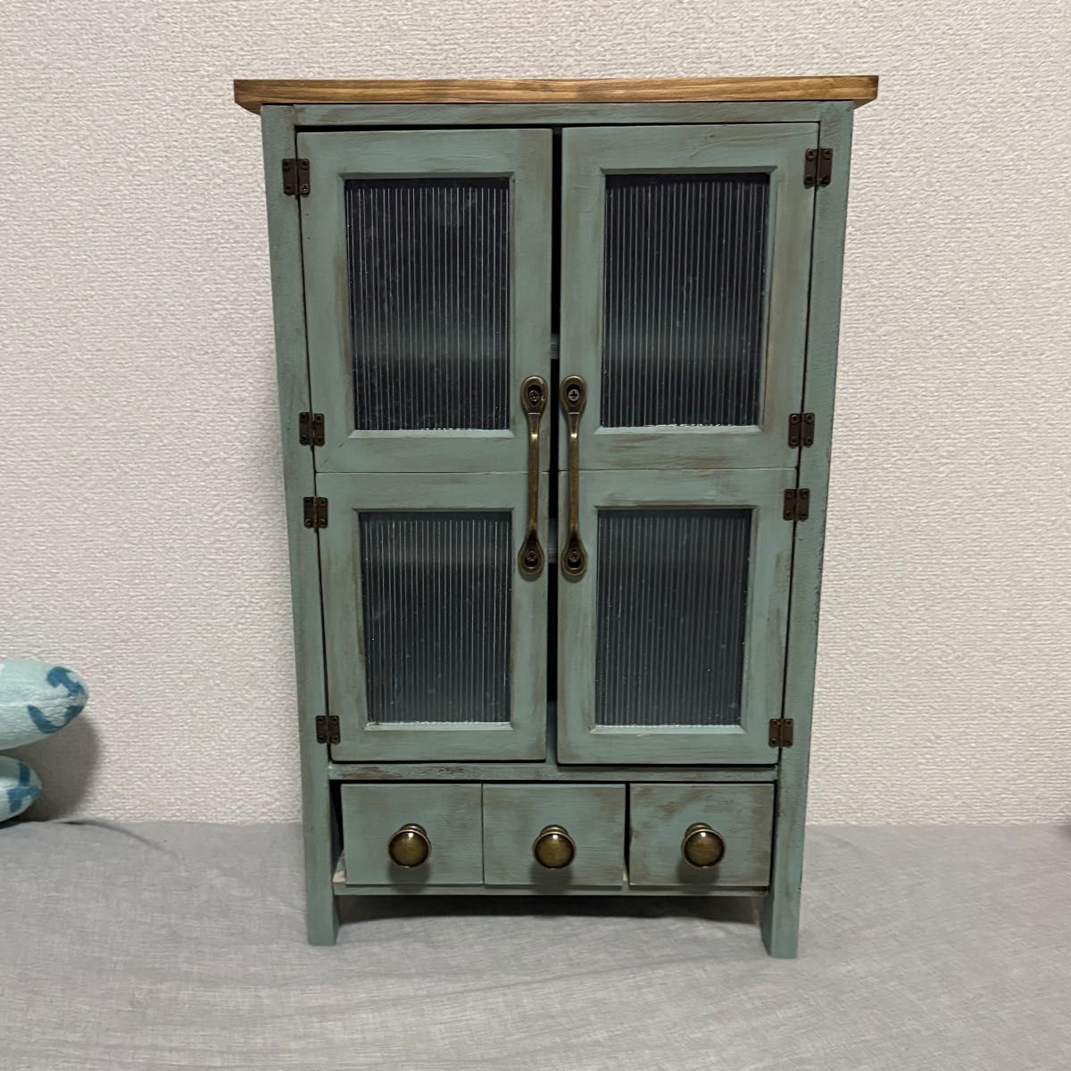 昭和 レトロハンドメイド 収納棚 ピスタチオグリーンヴィンテージ仕上げ