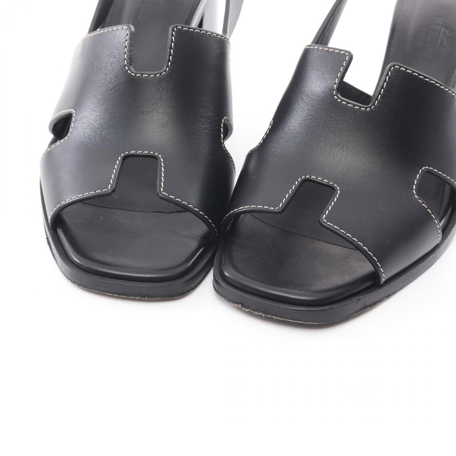 エルメス HERMES サンダル エルベ60 221131Z ブラック レザー サンダル 