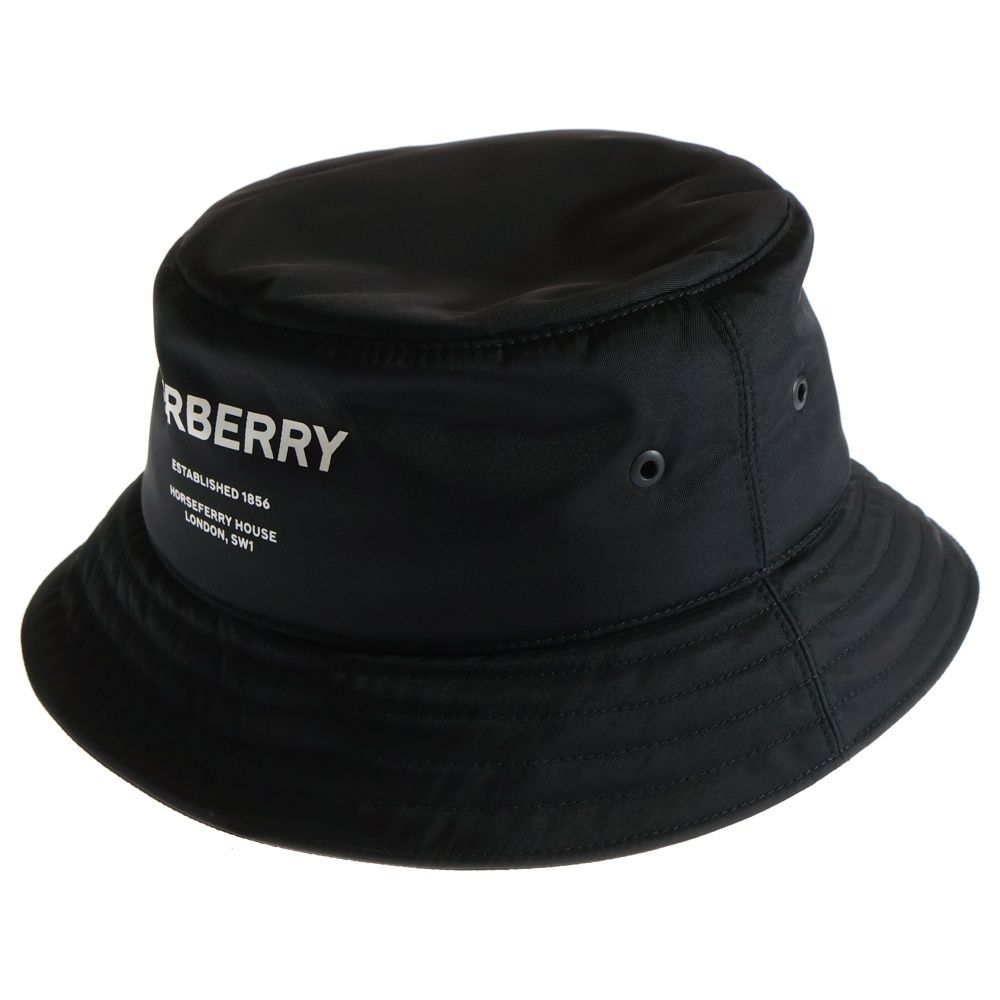 BURBERRY バーバリー NYLON PADDED BUCKET 8044081 ナイロン ロゴ バケットハット 帽子 ブラック