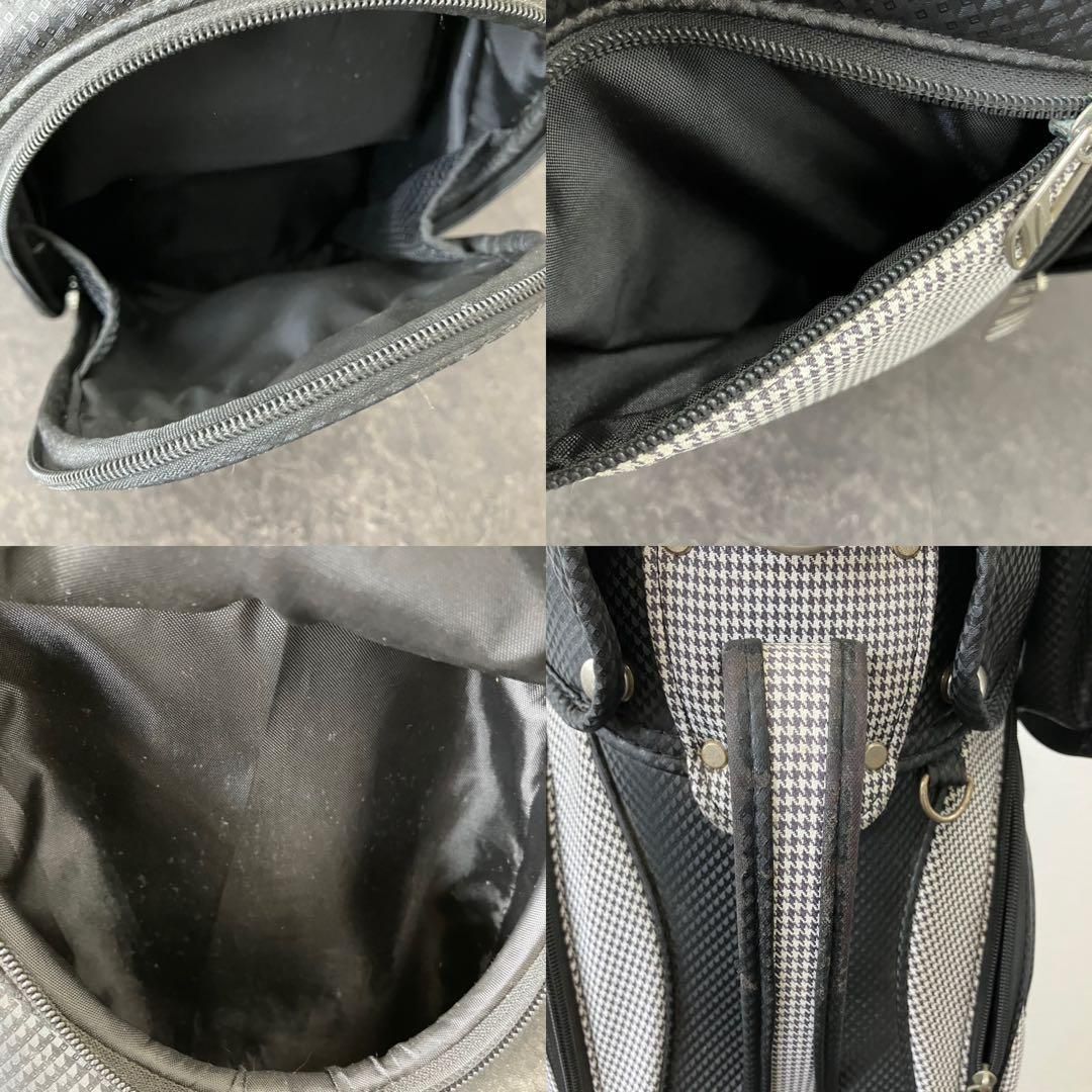 値下！XXIO ダンロップ キャディバッグ スタンド型 千鳥柄 モノトーン