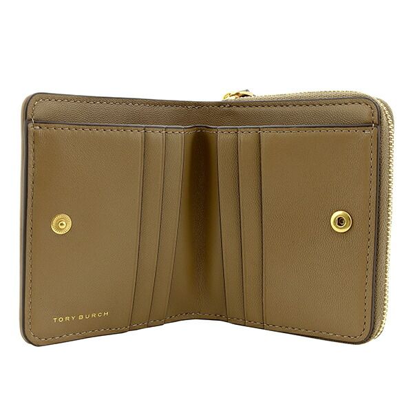 新品 トリーバーチ TORY BURCH 2つ折り財布 キラ シェブロン サンド 