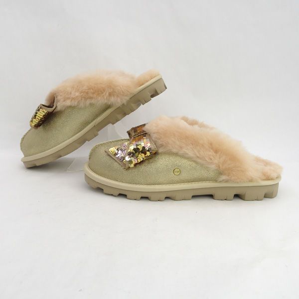 UGG | アグ ◆W COQUETTE|コケット|スリッパ|リボン|ゴールドカラー|24cm 1098329 レディース|ガールズ|LADY|女性|婦人 靴|クツ|シューズ|SHOES レディースファッション