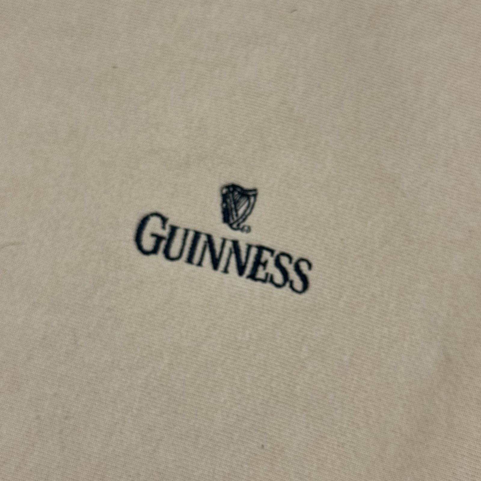 古着 90s～チャンピオン champion RW リバース スウェット 企業系 ロゴ GUNESS ギネス 刺繍 大きいサイズ クリーム アメカジ XXXLサイズ