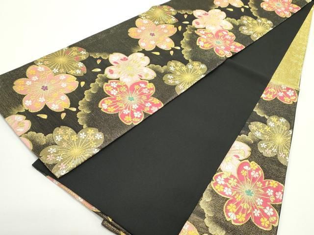 平和屋着物○太鼓柄袋帯 リボン織 切嵌抽象文様 金銀糸 やまと